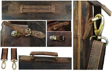 Load image into Gallery viewer, 18 Inch Classic Brown Buffalo Hunter Leather Messenger Bag
