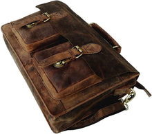 Load image into Gallery viewer, 18 Inch Classic Brown Buffalo Hunter Leather Messenger Bag
